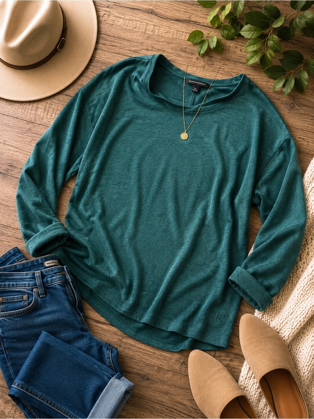 Banana Republic Teal Lightweight Knit Sweater Top Women’s XL Soft Casual